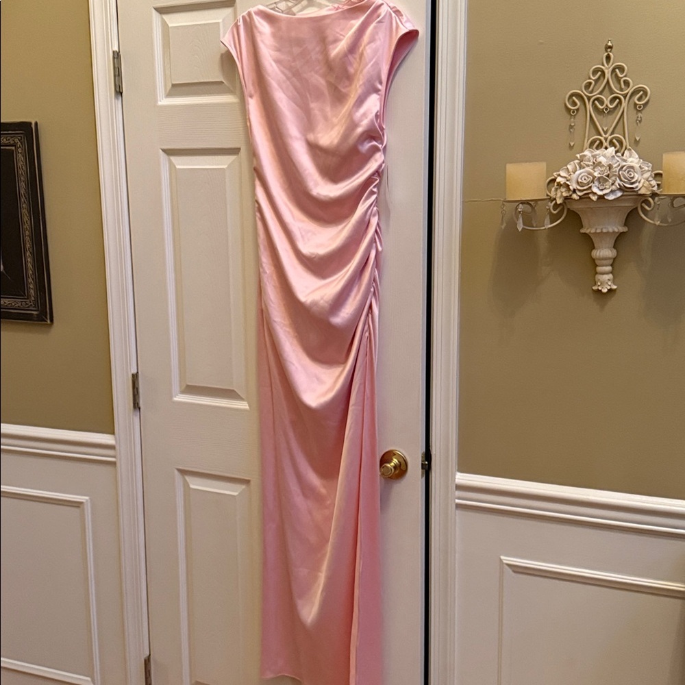 Pink satin dress